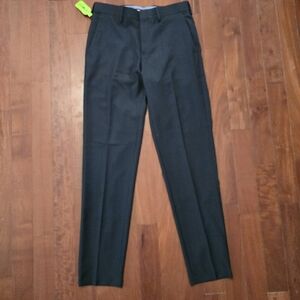 Haggar Men's Charcoal Dress Pants - Classic Pleated Front